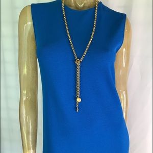 Vince Knee Length Stretch Dress Cerulean Blue Sz S